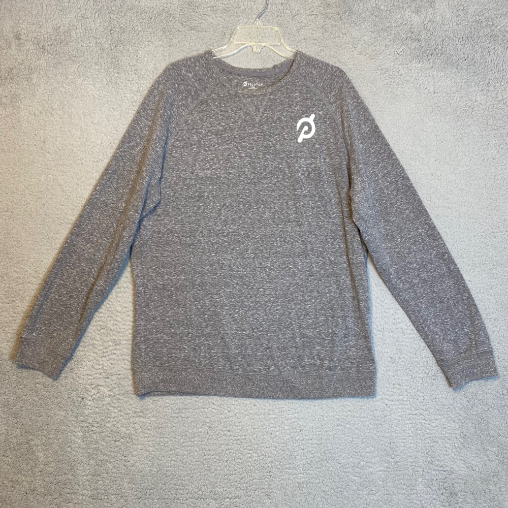Peloton Gray Pullover Sweatshirt Long Sleeve Crew Neck Comfort Athletic Top L